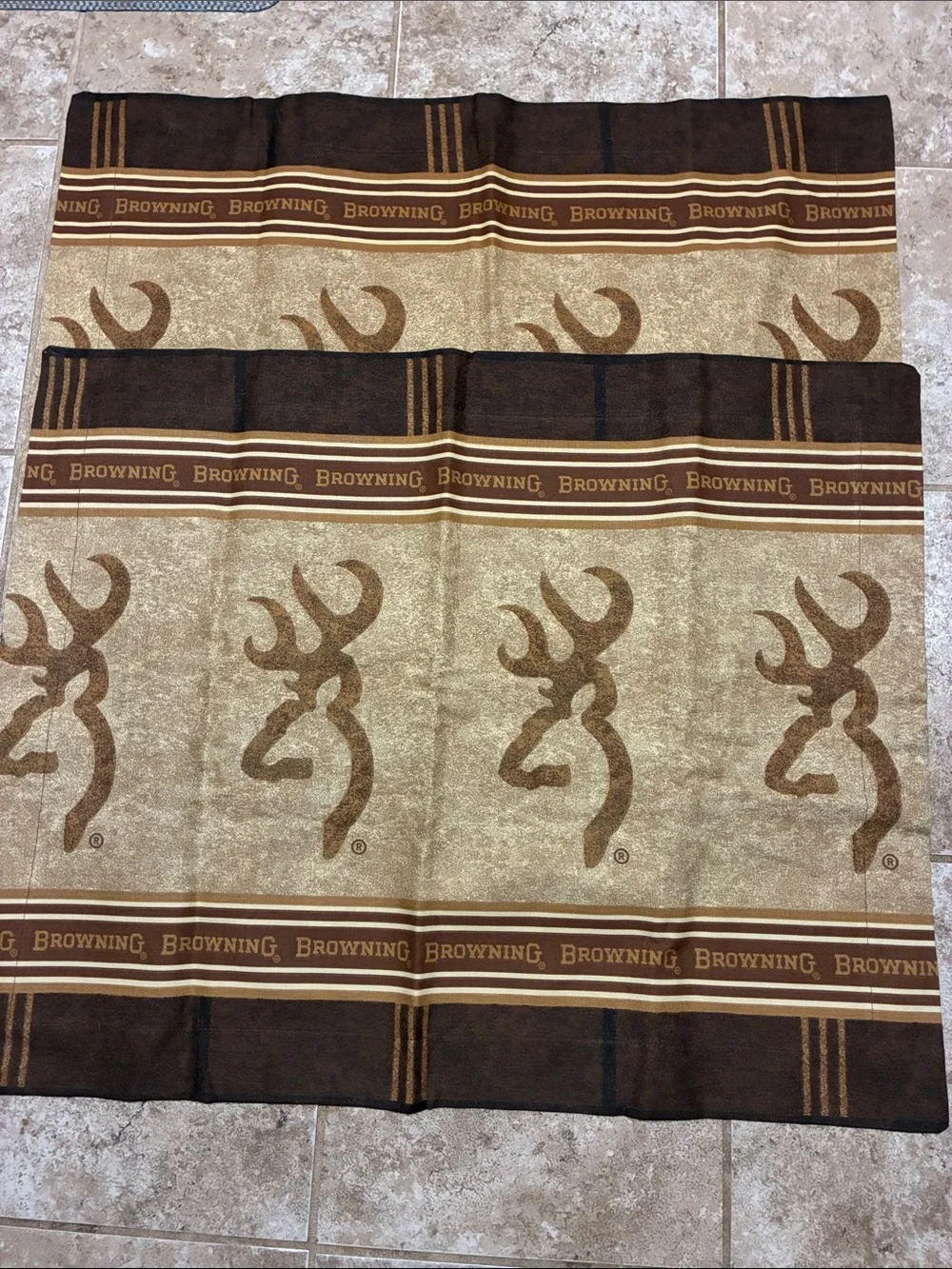 Browning Brown and Tan Deer Logo Decorative Pillow Covers Set of 2